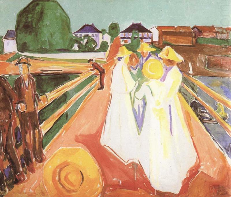 Edvard Munch Girl on the bridge china oil painting image